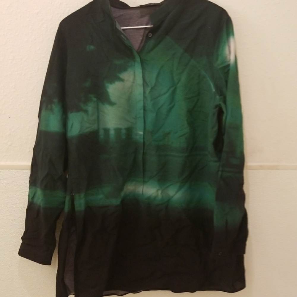 Akris artwork button up blouse